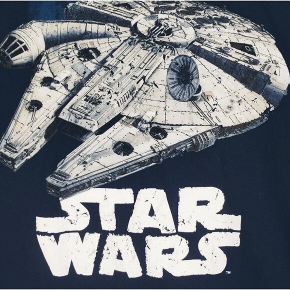 Star Wars T-Shirt Men's M 38/40 Short Sleeve Enterprise Navy Blue Cotton Blend - Picture 2 of 7